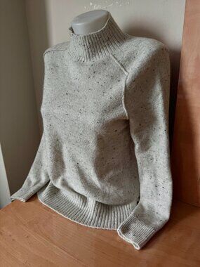 LOFT Cowl Neck Speckled Knit Beige Confetti Sweater (Women's Petite XSP)